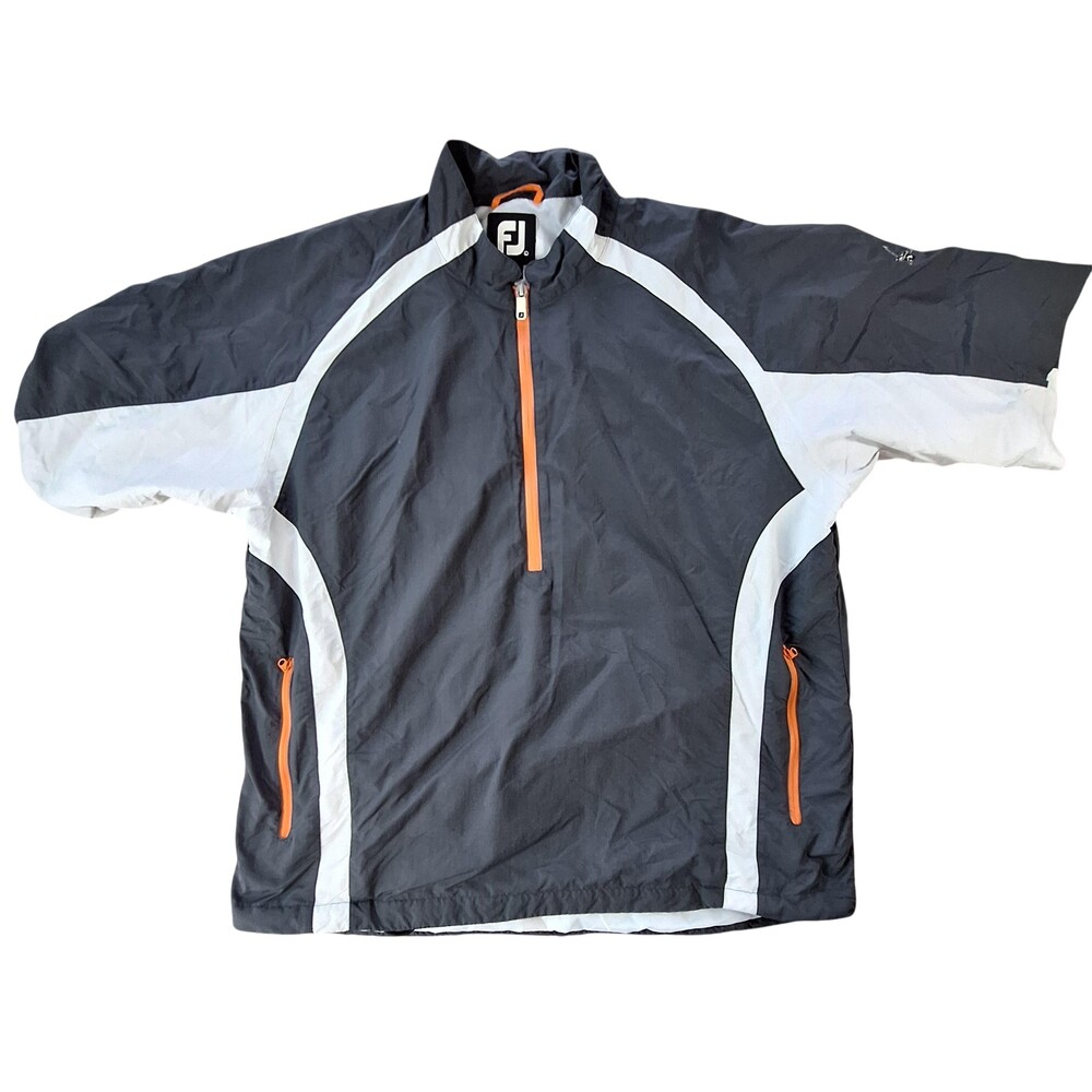 FootJoy Jacket Mens Large Gray 1/4 Zip Windbreaker The Country Club Brookline